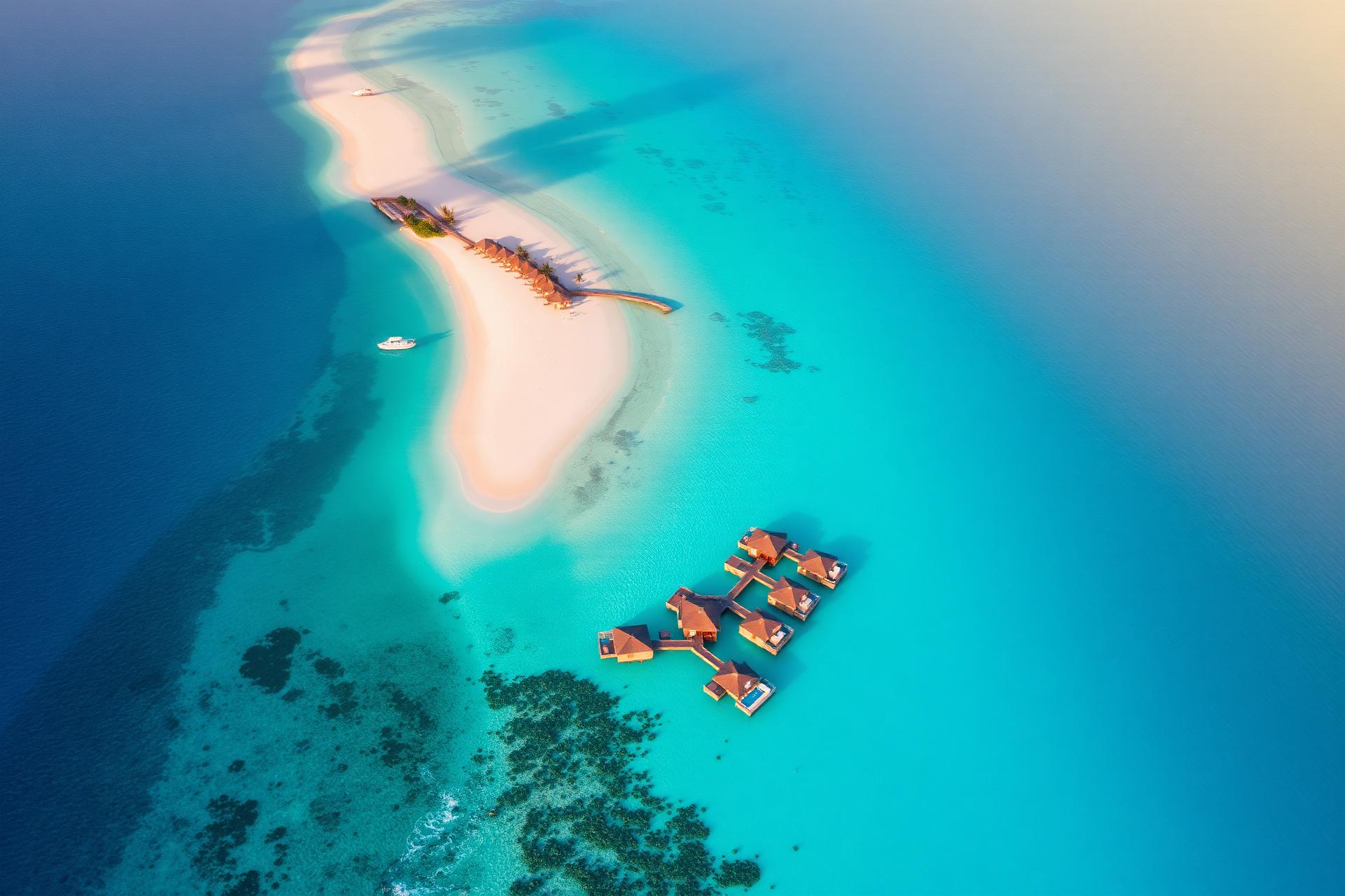 Tropical paradise aerial view